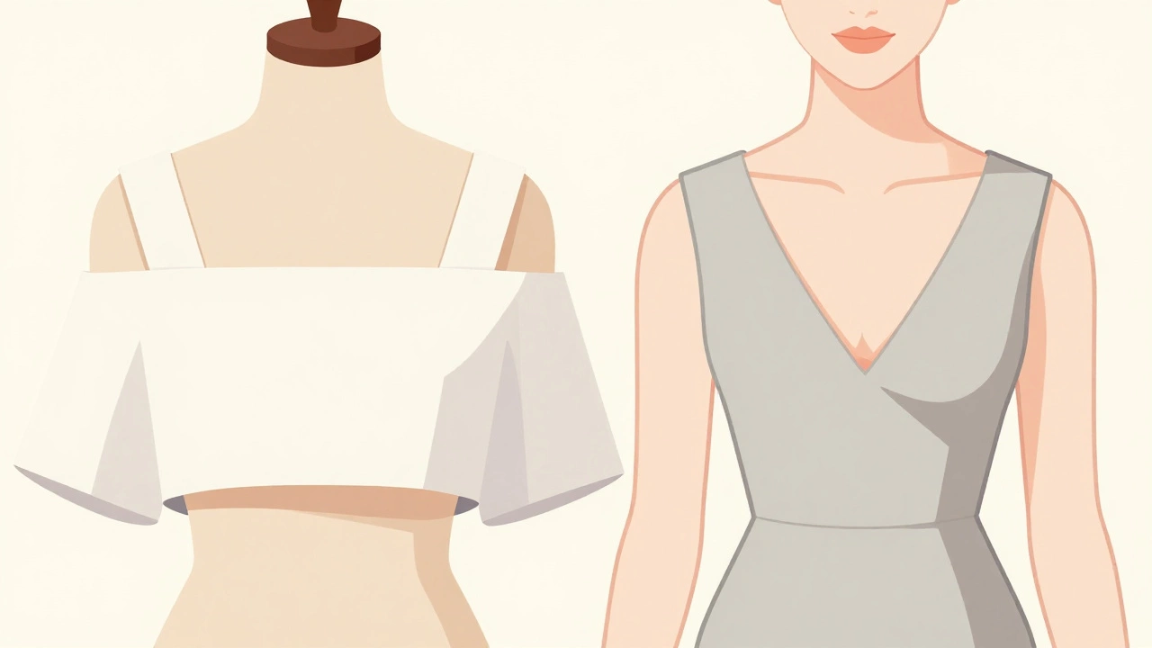 Comparison of flattering vs unflattering necklines
