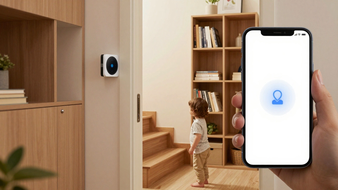 Smart sensors and secured doors providing a safe environment for a curious toddler.