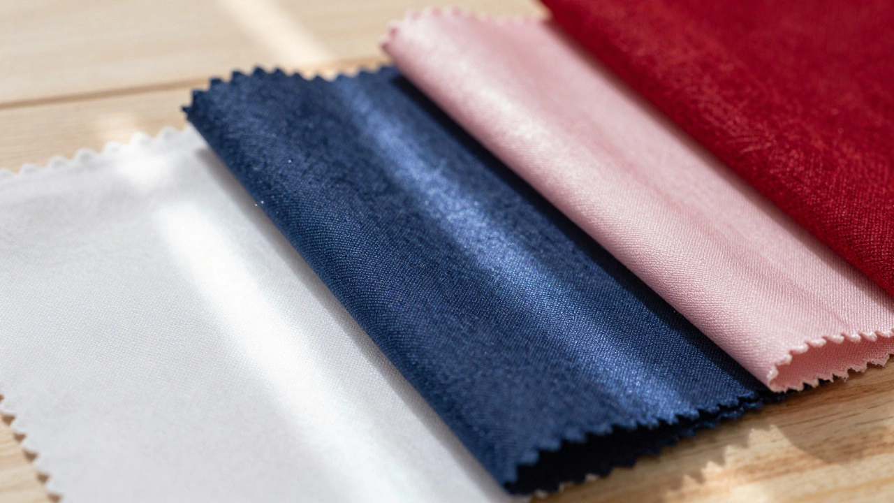 Fabric swatches showing light reflection and UV absorption