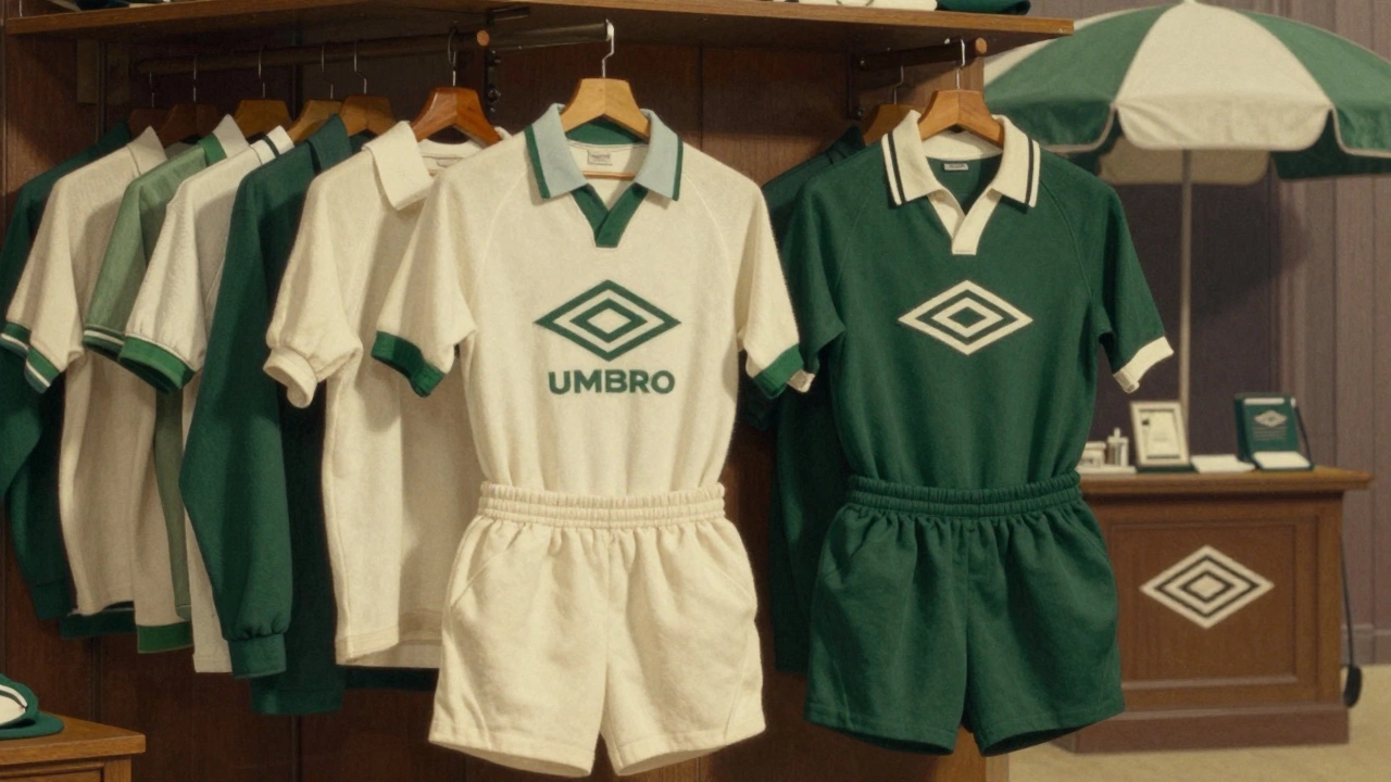 Vintage Umbro wool jerseys and double-diamond logo display