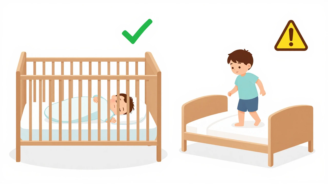 Comparison of crib safety vs toddler bed freedom