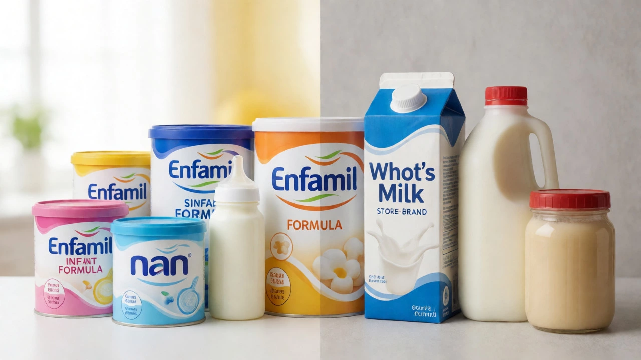Comparison of safe infant formulas and risky milk substitutes