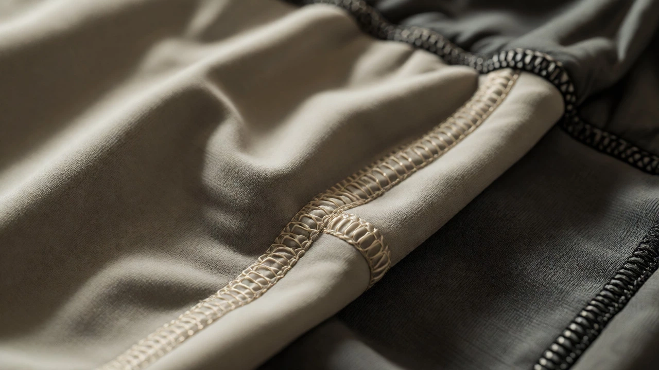 Close-up of soft, stretchy activewear fabric texture